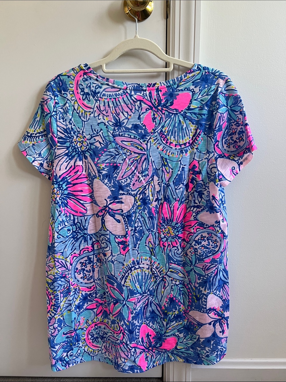 Lilly Pullitzer Floral Print Scoop Neck Women's Top - Picture 3 of 5